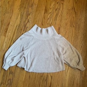 Free People Cropped Beige Women's Sweater
